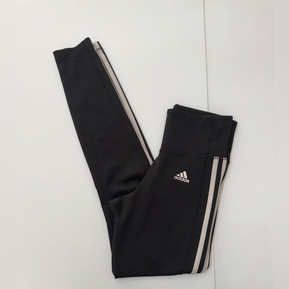 Adidas Climalite 3-Stripe Full Length Tights Leggings - XS